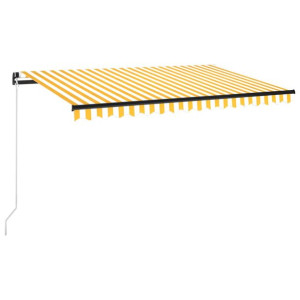 Ręcznie zwijana markiza z LED, 400 x 350 cm, żółto