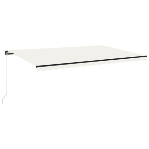 Ręcznie zwijana markiza z LED, 500x350 cm, kremowa