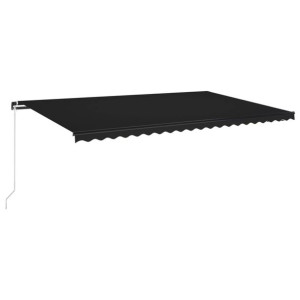 Ręcznie zwijana markiza z LED, 500x350 cm, antracy