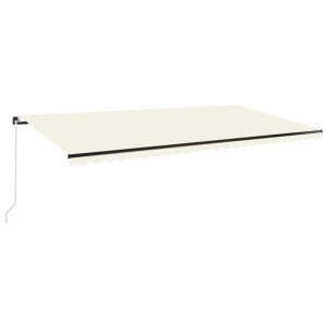 Ręcznie zwijana markiza z LED, 600x350 cm, kremowa