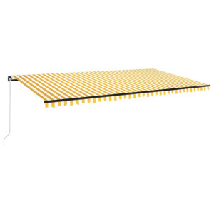 Ręcznie zwijana markiza z LED, 600x350 cm, żółto-b