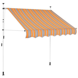 Markiza zwijana ręcznie, 150 cm, żółto-niebieskie