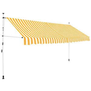 Markiza zwijana ręcznie, 400 cm, pomarańczowo-biał