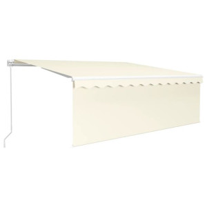 Ręcznie zwijana markiza z zasłoną i LED, 4,5x3 m,