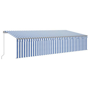 Ręcznie zwijana markiza z zasłoną i LED, 6x3 m, ni