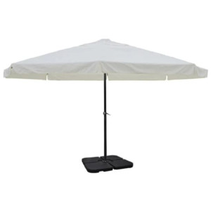 Biały parasol ogrodowy z przenośną aluminiową pods