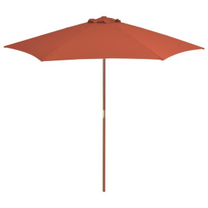 Parasol ogrodowy na drewnianym słupku, 270 cm, ter