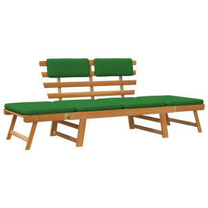 Ławka ogrodowa z poduszkami, 2-w-1, 190 cm, drewno