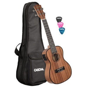 Cascha HH 2035E Premium Mahogany Ukulele Koncertowe EQ SET