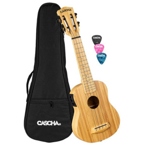 Cascha HH 2312E Bamboo Natural Ukulele Sopranowe EQ SET