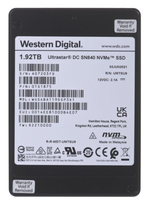Dysk SSD Western Digital Ultrastar DC SN840 WUS4BA119DSP3X1 (1.92 TB  U.2
