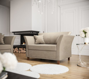 Sofa Ekskluzywna Dwuosobowa Cristal 155 Z Pinezkami Ozdobnymi EN Meble