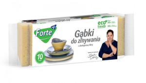 Gąbki do zmywania z EKO fibrą 10 szt. FORTE+