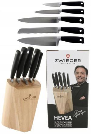 Blok z zestawem 5 noży HEVEA Zwieger