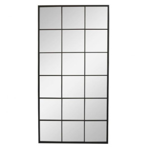 Lustro okno czarne ze szprosami 180 cm