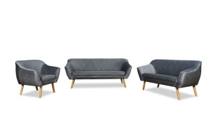 szary zestaw komplet wypoczynkowy kanapa sofa scandi 3+2+1 venasi meble