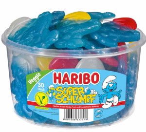 Haribo żelki schlumpfe Smerfy 1350g 30szt DUŻE .DE