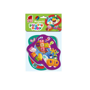 Magnetyczne Baby puzzle z pianki "Lew - Hipopotam"