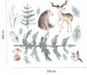 Zestaw nakle ściennych Scandinavian Forest 150x100