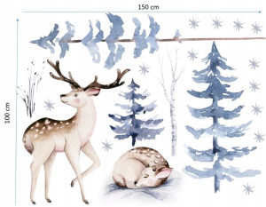 Zestaw naklejek ściennych Cosy Winter 150×100 cm