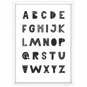 Plakat w ramce Alfabet Black White A3