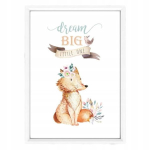 Plakat w ramce Dream Big Little One Lisek A4
