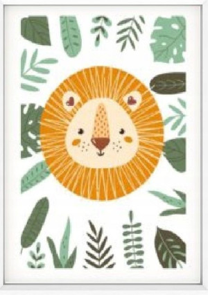PLAKAT W RAMCE SAFARI LEW A4 w ramce