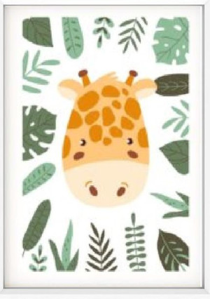 Plakat W Ramce Safari Żyrafa A4 W Ramce