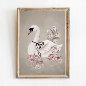 Plakat w ramce Swan Flower A3