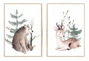 Zestaw dwóch plakatów Scandinavian Forest A4