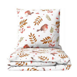 Komplet pościeli Birds, druga strona biała 200x220