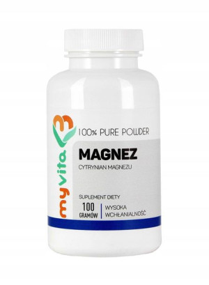 Cytrynian Magnezu Proszek 100g 100% Magnez Myvita