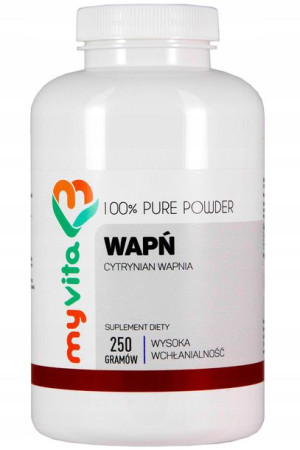 Cytrynian Wapnia 250g Czysty 100% Wapń Myvita