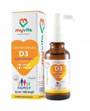 MyVita NATURALNA WIT D3 Dzieci Dorośli Krople 30ml