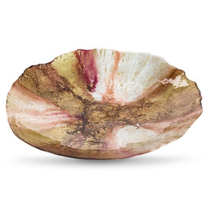 Szklana Misa Dekoracyjna Mabel (01) (fi) 43x7 Cm Pomarańczowy