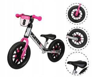 Qplay rowerek biegowy PLAYER PINK lekkie gumowe