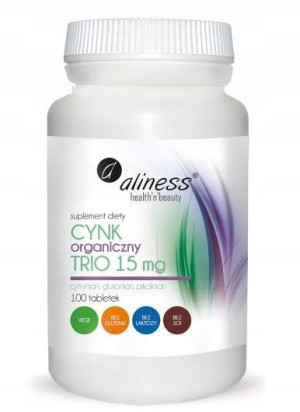 Aliness CYNK ORGANICZNY TRIO 100 tabletek Odporność Skóra