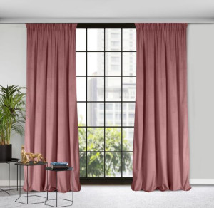 Zasłona Gotowa D91 Rosa Na Taśmie 135x300 Cm Ciemnoróżowy