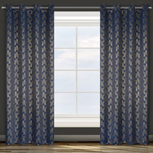 Zasłona Gotowa D91 Poli 140x250 Cm Granatowy
