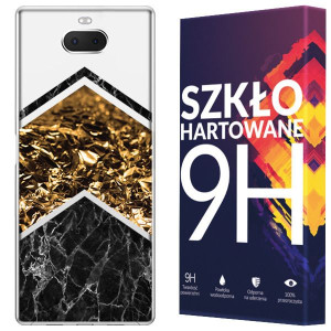 Etui Do Sony Xperia 10 Plus Marmur Nadruk + Szkło