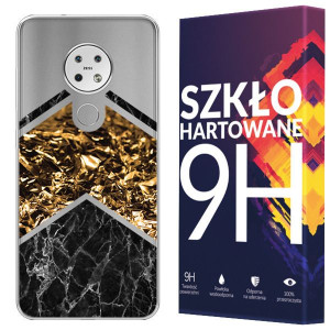 Etui Do Nokia 7.2 Nadruk Marmur Kreatui + Szkło 9h