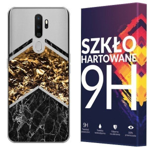 Etui Do Oppo A5 2020 Marmur Nadruk Kreatui + Szkło
