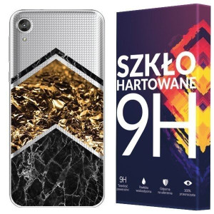 Etui Do Motorola Moto E6 Pokrowiec Marmur + Szkło