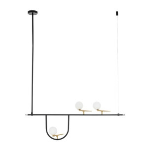 Lampa wisząca TWEETY 120 czarno-złota - metal, aluminium, szkło