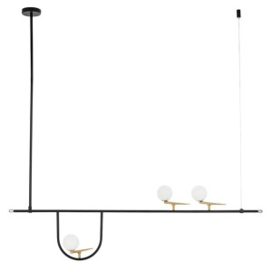 Lampa wisząca TWEETY 160 czarno-złota - metal, aluminium, szkło