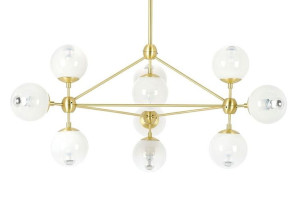 Lampa wisząca PLANETARIO 10 GOLD złota - klosze szronione