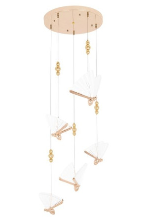 Lampa wisząca BUTTERFLY DISC 5 różowe złoto