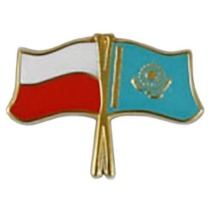 Przypinka, pin flaga Polska-Kazachstan