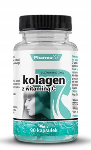 PharmoVit - Kolagen z witaminą C 90k - cera włosy