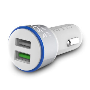 Ładowarka samochodowa do smartfona SAVIO Quick Charge 3.0 SA-06/W (2400 mA,